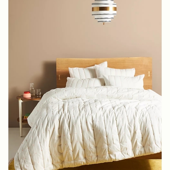 Anthropologie Embroidered Blanche Quilt